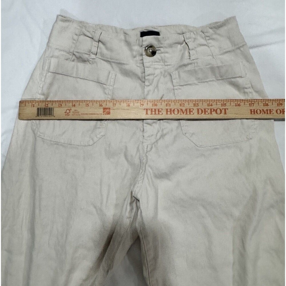 Maeve Colette Pants W 30P Linen Wide Leg Crop Cream Anthropologie - Picture 6 of 15